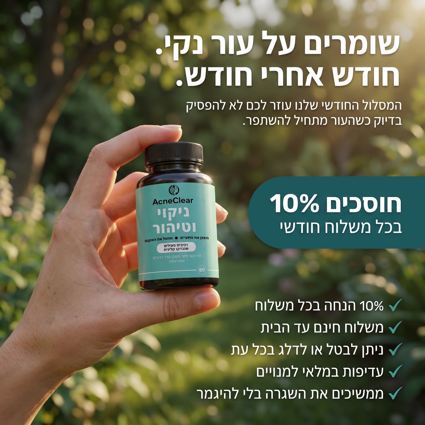 AcneClear 2.0 - פתרון מתקדם לפצעי וצלקות אקנה
